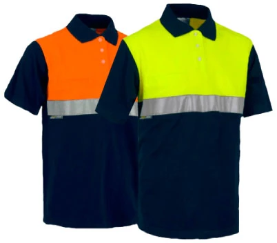 Uniforme Polo Shirt de manga corta con cinta reflectiva Uniforme Polo Shirt de manga corta con cinta reflectiva