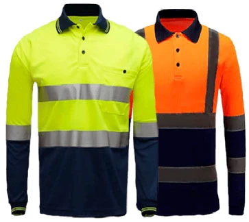 Uniforme Polo Shirt de manga Larga con cinta reflectiva Uniforme Polo Shirt de manga Larga con cinta reflectiva